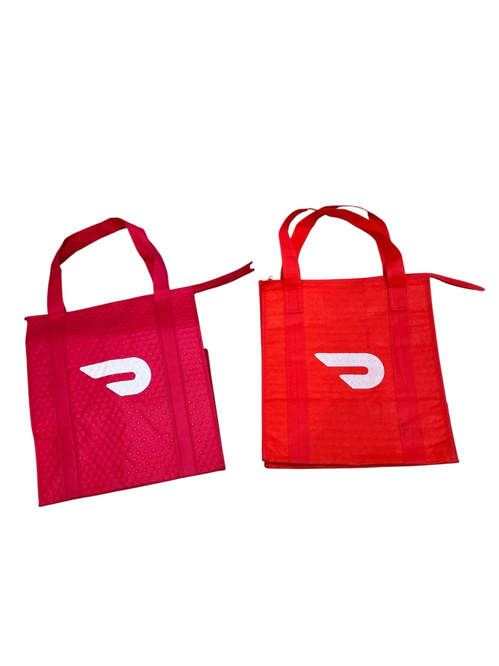 Door Dash Insulated Food Delivery Zipper Tote Bags Lot of 2 Size 15x 13